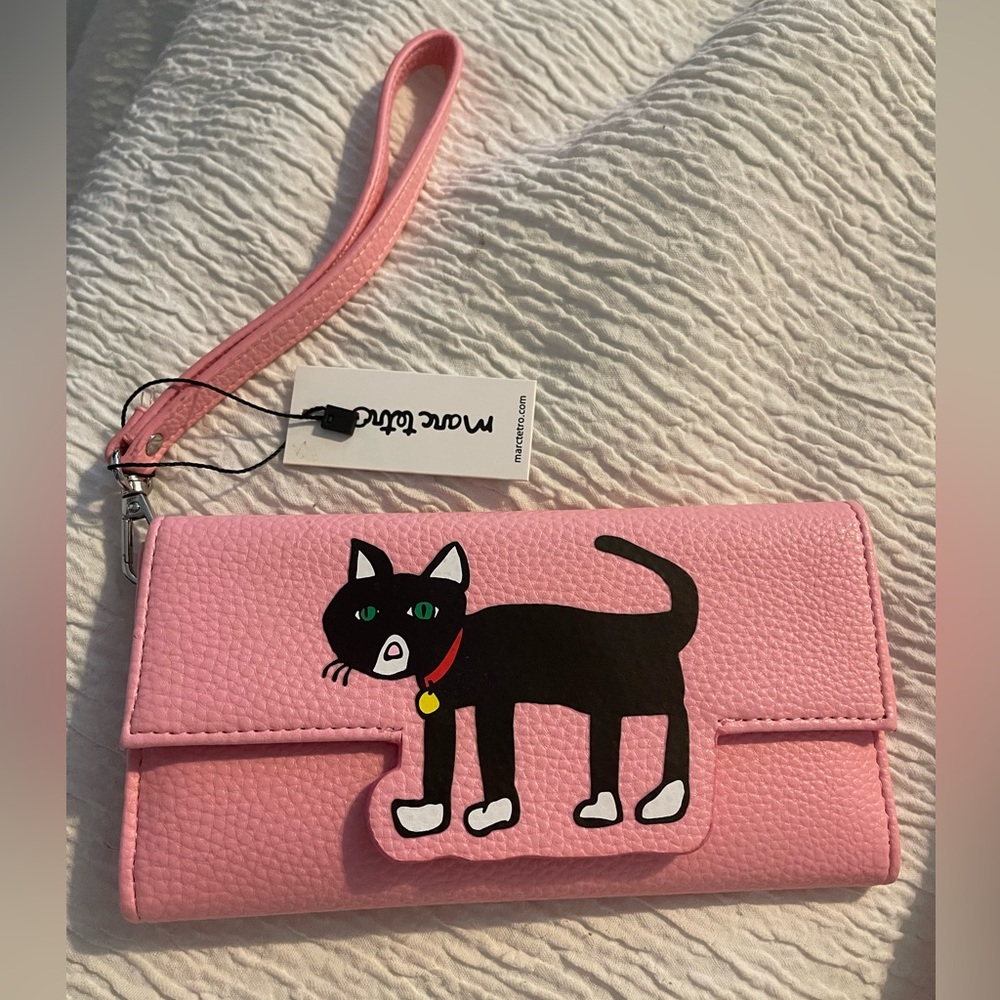 Marc tetro pink cat wallet. NWT.
